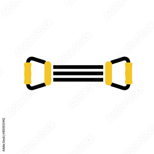 Graphic icon of a resistance band, a versatile fitness tool for strength training, muscle toning, and dynamic workouts. Ideal for home exercises and physical rehabilitation, promoting wellness