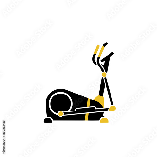 Modern elliptical cross trainer machine, a piece of fitness equipment for effective cardiovascular exercise and body toning