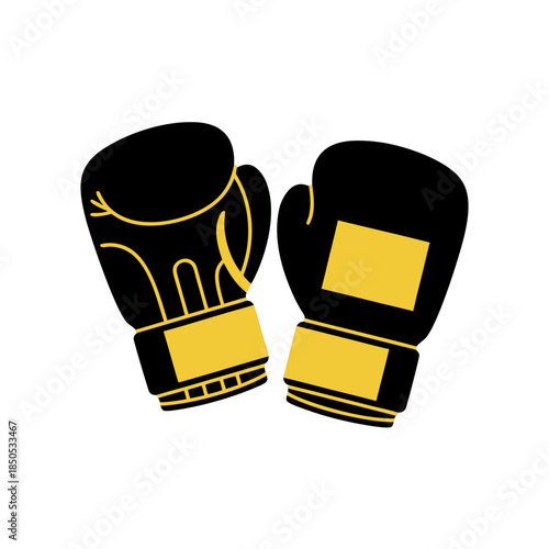 Pair of boxing gloves, designed as a clean, modern, and minimalist vector graphic illustration