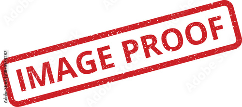 Red grunge stamp mark with text image proof inside a rectangular outline, signifying document verification or approval