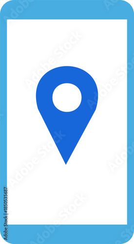 Free Download Smartphone with location pin point icon  - GFXLoad