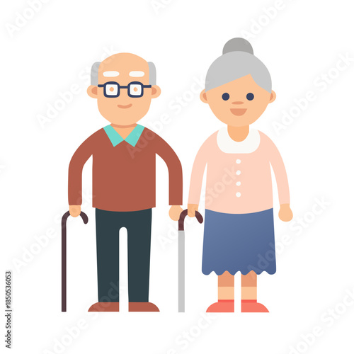 Old couple characters set.
