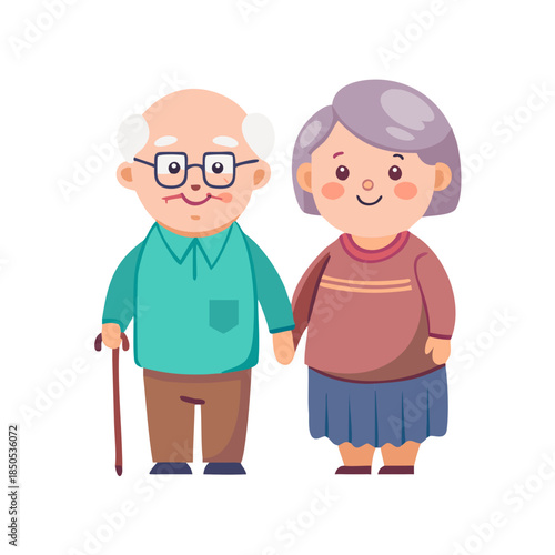Old couple characters set.
