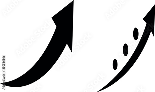 Business growth arrow icon on white background