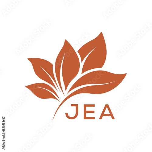  Modern Abstract Botanical Logo with Leaf Motif and Letter mark "JEA " JEA  Later Logo, 
