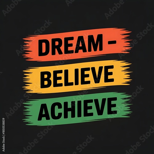 Inspirational quote with colorful brush strokes design