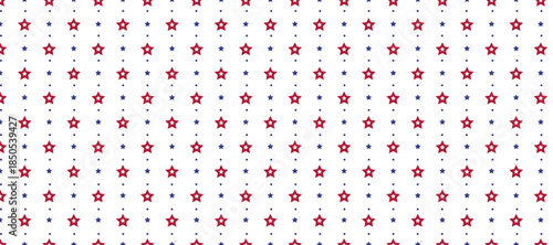Vibrant starry night pattern with red and blue stars