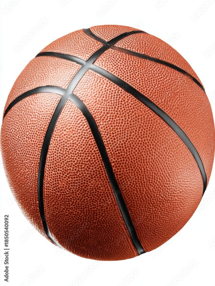 Fototapeta premium Classic Orange Basketball on White Background