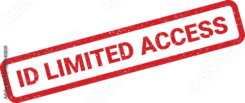 Red rectangular rubber stamp impression displaying the message ID LIMITED ACCESS with a distinct grunge texture