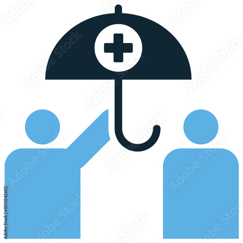 Caring health for other icon vector for nursing and caregiver services. Ideal for illustrating altruism, volunteer work, and assisting patients in need.