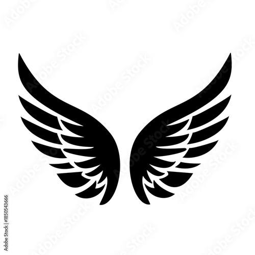 Wing icon. Wing icon set. Vector emblem