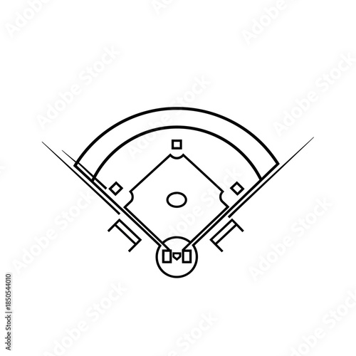 Baseball field diagram showcasing the layout and dimensions.