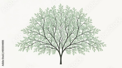 Beautifully Illustrated Tree with Lush Green Foliage Symbolizing Growth and Nature