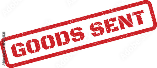 Textured rectangular stamp impression indicating GOODS SENT, suitable for shipping documents or dispatch records