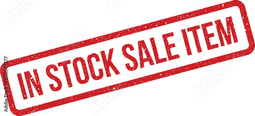 Textured red rectangular graphic indicating an available sale item ready for immediate purchase and discount
