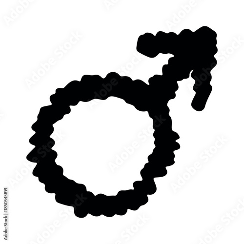 Hand drawn male gender identity sign Symbol used to represent sex and gender