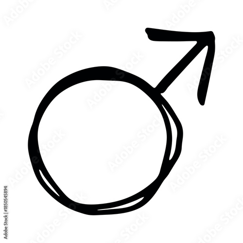 Hand drawn male gender identity sign Symbol used to represent sex and gender