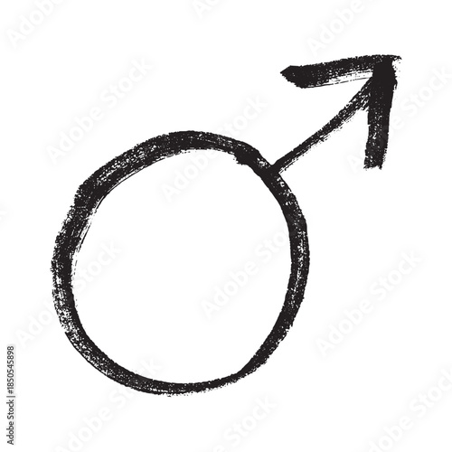 Hand drawn male gender identity sign Symbol used to represent sex and gender
