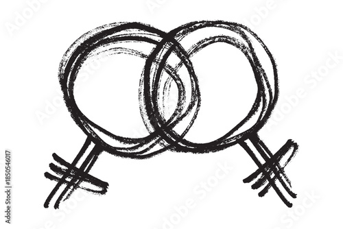Hand drawn lesbian identity sign Symbol used to represent sex and gender
