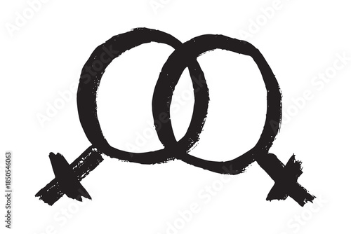 Hand drawn lesbian identity sign Symbol used to represent sex and gender