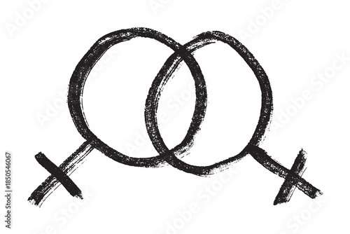 Hand drawn lesbian identity sign Symbol used to represent sex and gender