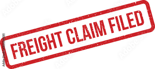 Textured red rubber stamp impression stating FREIGHT CLAIM FILED for official document processing and logistical records