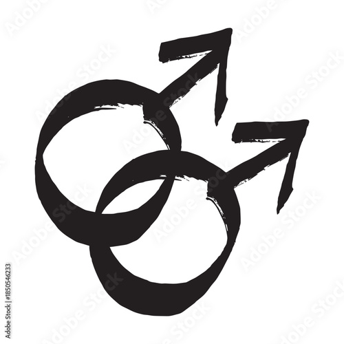 Hand drawn homosexual identity sign Symbol used to represent sex and gender