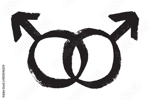 Hand drawn homosexual identity sign Symbol used to represent sex and gender