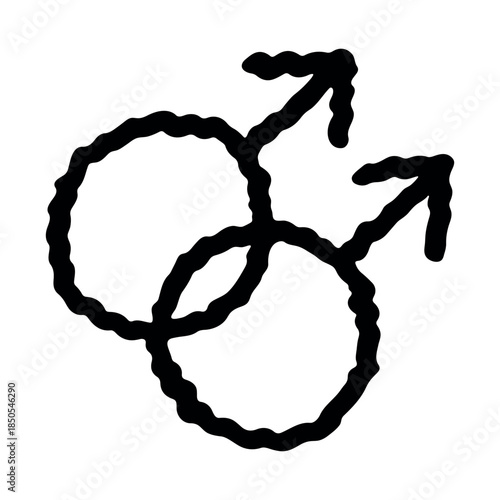Hand drawn homosexual identity sign Symbol used to represent sex and gender