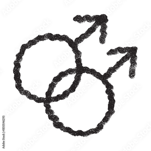 Hand drawn homosexual identity sign Symbol used to represent sex and gender