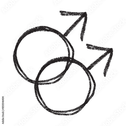Hand drawn homosexual identity sign Symbol used to represent sex and gender