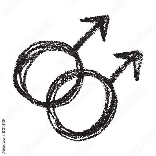 Hand drawn homosexual identity sign Symbol used to represent sex and gender
