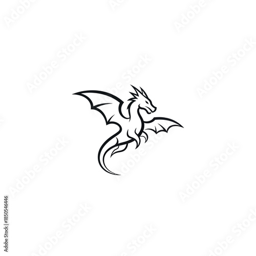 A illustration of a mythical dragon flying freely in air