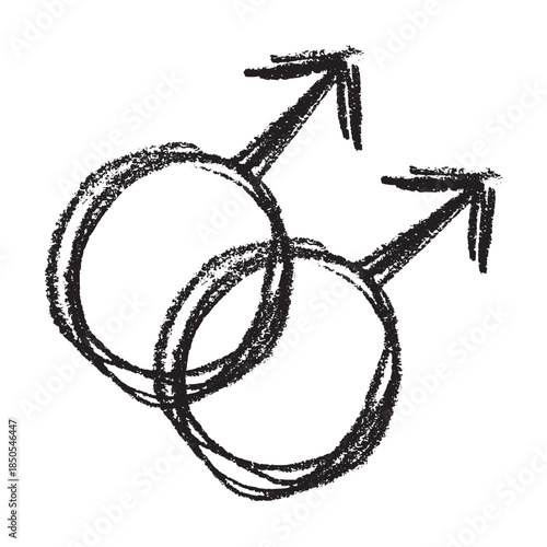 Hand drawn homosexual identity sign Symbol used to represent sex and gender