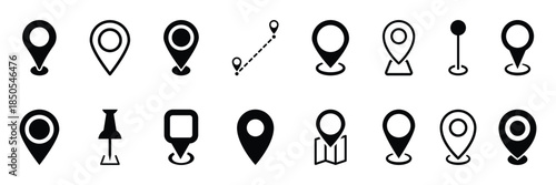 Locator icon vector logo template. Location pin icons pack vector