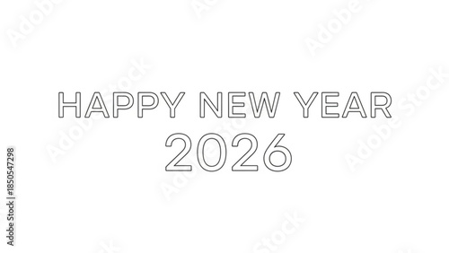 Happy New Year 2026 Celebration Greeting Card Template Design