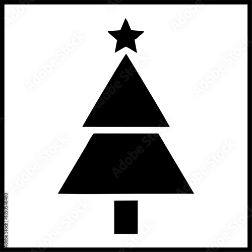 Holiday icon set with clean black shapes. Features classic Christmas elements suitable for digital design, print materials, and festive branding.