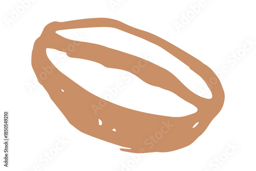 Hand drawn fresh roasted coffee bean Arabica robusta seed doodle Single element for print, web, design, decor