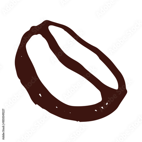 Hand drawn fresh roasted coffee bean Arabica robusta seed doodle Single element for print, web, design, decor
