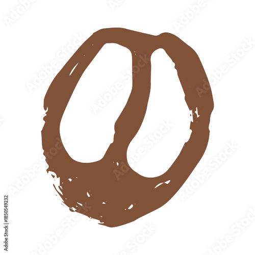 Hand drawn fresh roasted coffee bean Arabica robusta seed doodle Single element for print, web, design, decor