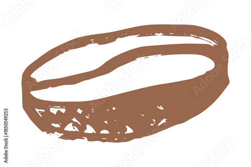 Hand drawn fresh roasted coffee bean Arabica robusta seed doodle Single element for print, web, design, decor