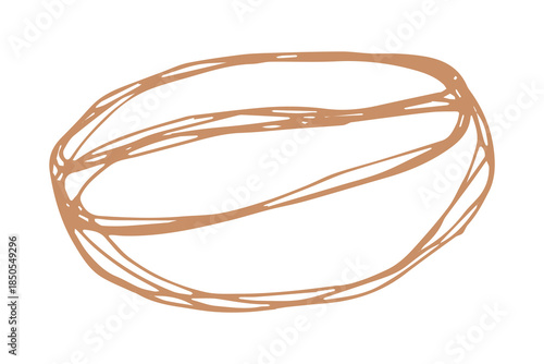 Hand drawn fresh roasted coffee bean Arabica robusta seed doodle Single element for print, web, design, decor