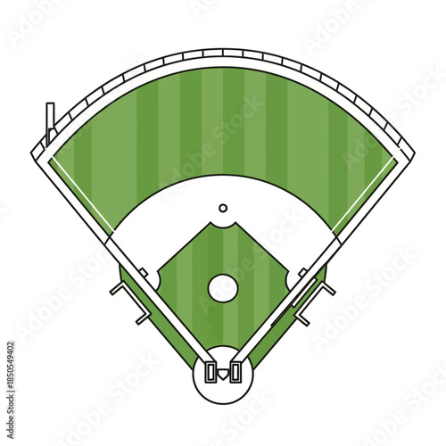 Overhead View of a Baseball Field Diagram.