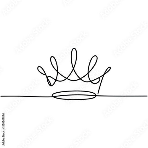 A minimalist line drawing depicts a simple elegant crown design