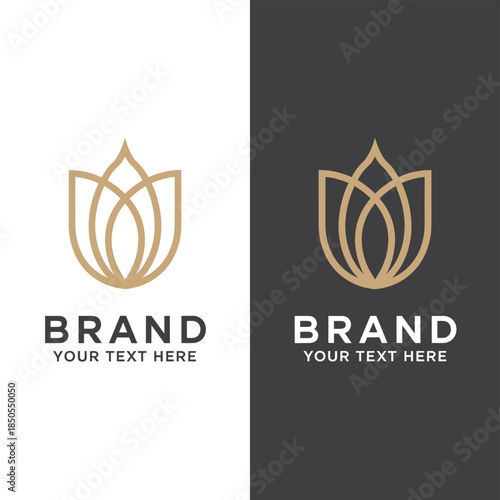 Elegant floral logo design with brand text and customizable space