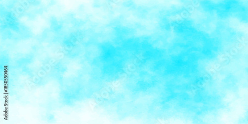 An abstract blue watercolor background features bright textures and soft white cloudscape patterns that evoke a beautiful sunny day with natural sunlight in a clear summer heaven