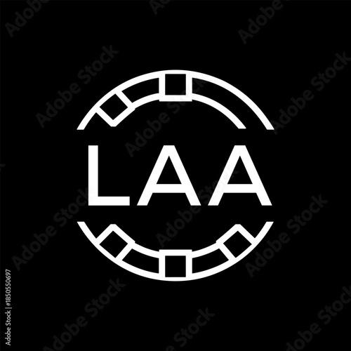 Clean Line Art Monogram Emblem for Brands, LAA Later Logo, Unique Letter Logo with Circular Motif,
