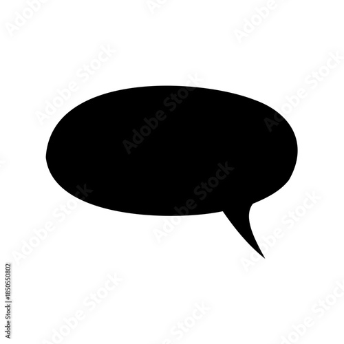 Speech bubble with rounded shape and tail on a white background