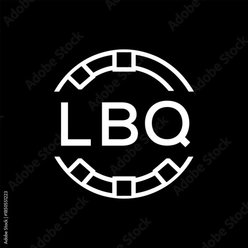Clean Line Art Monogram Emblem for Brands, LBQ Later Logo, Unique Letter Logo with Circular Motif,
