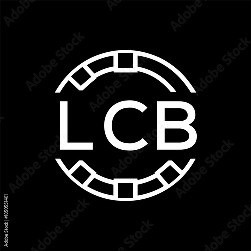 Clean Line Art Monogram Emblem for Brands, LCB Later Logo, Unique Letter Logo with Circular Motif,
